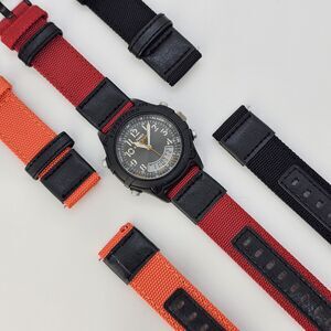Timex Expedition Men's Watch‎ Black Dial Analog Digital New Canvas Bands Battery